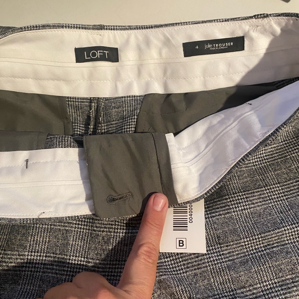 Loft Julie trousers, nice classic plaid, size 4, NWOT